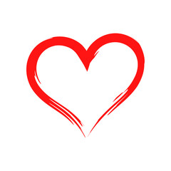 Wall Mural - red heart icon. hand drawn symbol. vector illustration.