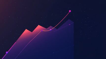 Leinwandbilder - A sleek financial graph showcasing upward trends in a business context, featuring a bold line chart with dynamic colors against a subtle gradient background.