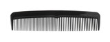 One black plastic comb isolated on white
