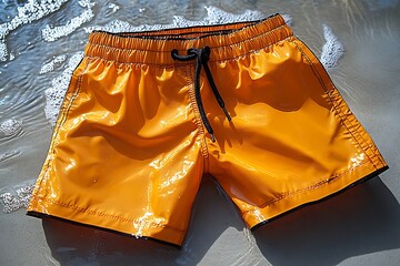 Wall Mural - Bright Orange Water Shorts Ready for Summer Fun