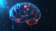 © Rohit - blue digital brain shaped with glowing neural lines and dots representing ai neural network and futuristic artificial intelligence technology