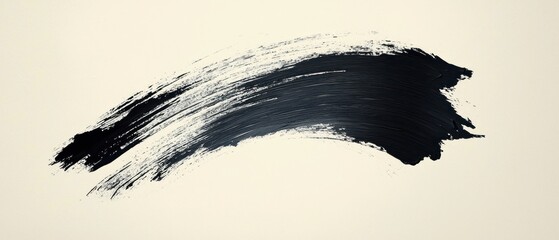 Wall Mural - Abstract Black Brushstroke on Neutral Background for Artistic Design Use