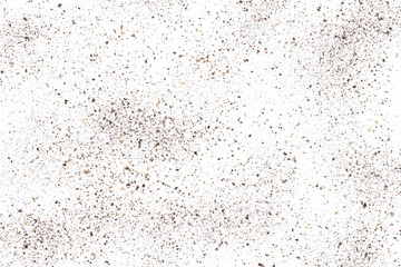 Canvas Print - Minced black pepper, ground peppercorn pile flying isolated on white, clipping path	