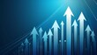 © Samantha - up arrows on blue background illustration copy space composition business growth concept