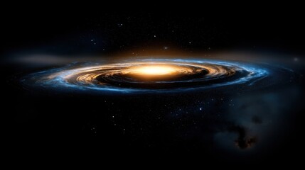 Wall Mural - a spiral galaxy with a bright yellow sun in the center