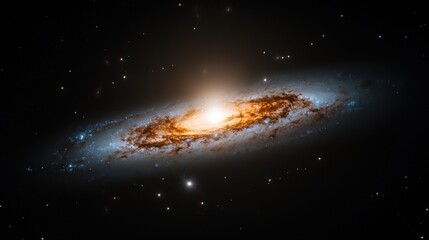 Wall Mural - a spiral galaxy with a bright yellow star in the center