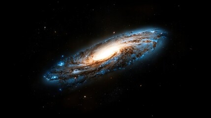 Wall Mural - a spiral galaxy with a blue center and a black background