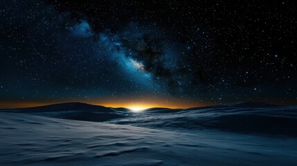 Wall Mural - a dark sky with a bright orange sun in the middle