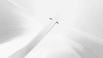 Aufkleber - Upward trending arrow against a white, blurred background suggesting growth and progress.