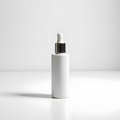 Wall Mural - Elegant Serum Dropper Bottle Minimalist White Background