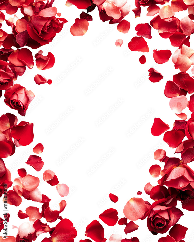 Romantic red rose petals background for Valentine's Day celebration ...