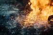 © Espresso - Dynamic interplay of fire and water, showcasing vibrant flames against splashing droplets.