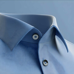 3d scene downside up side view on the shirt collar plain blue color hard erges sharpened