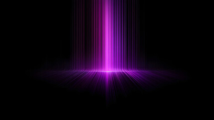 Wall Mural - Vertical Beam of Purple Light on Black Background - Abstract Light Effect for Design Projects