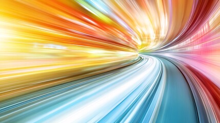 Wall Mural - speeding through a colorful tunnel with motion blur effect