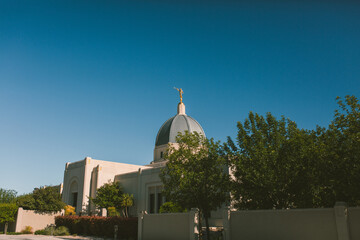 Tucson Arizona LDS Temple with Blue Sky