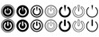 © pixel.99 - Power icon set black line outline stroke  sign symbol icon pictogram graphic illustration