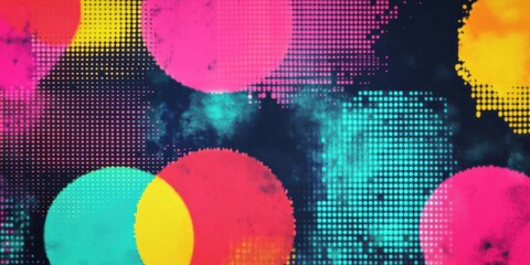 Wall Mural - a vibrant abstract background featuring colorful circles and dots of various sizes and shades