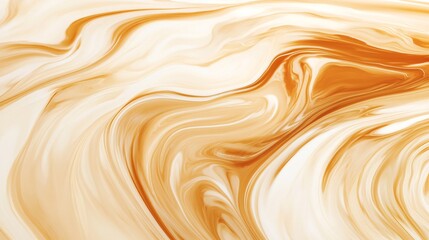 Wall Mural - a fluid abstract background featuring swirls of soft orange and creamy white hues.