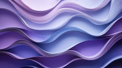 Wall Mural - a captivating abstract design featuring flowing waves of purple and blue hues, creating a serene and