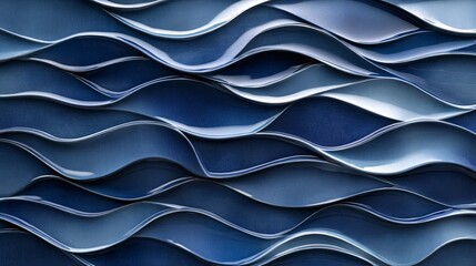 Wall Mural - abstract blue wave patterns create a dynamic and soothing visual texture.