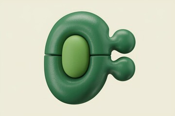 Aufkleber - Abstract 3D puzzle with green shades, resembling a stylized letter or logo.