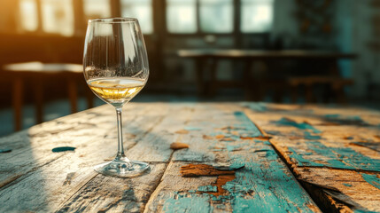 Poster - Truncated, A photorealistic image of a truncated wine glass, showcasing intricate details and realistic textures, perfect for culinary and beverage themes.