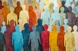 © Kristina - abstract illustration of a crowd made out of cut paper, people unity concept