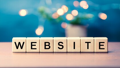  英語のフレーズWEBSITEの文字が書かれたキューブブロック。 aiで生成
