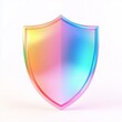 © Kristina - shield icon with colorful gradient. 3d rendering illustration for graphic design, ui ux design, presentation or background. shape with glass effect on white