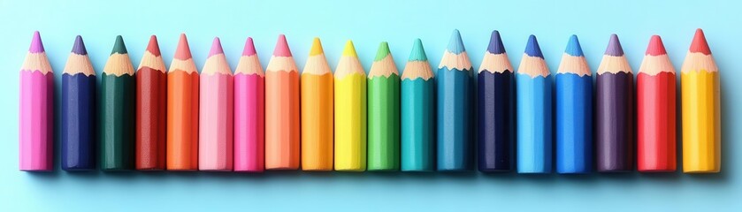 Marketing automation tools flat design top view productivity theme water color colored pastel