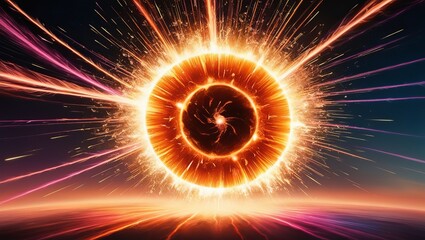 Wall Mural - vibrant cosmic explosion reveals swirling patterns of light at dusk
