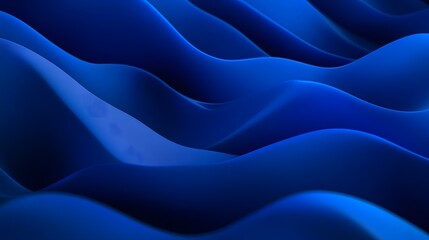 Poster - Abstract Blue Waves Smooth Surface Design