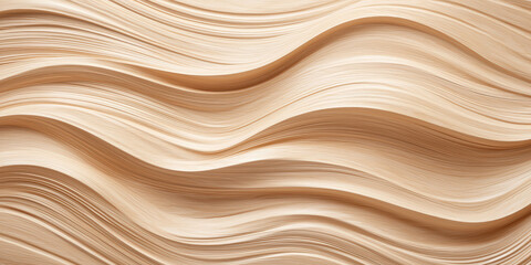 Closeup of twisted wooden pattern 3d texture wallpaper. Creative wooden surface with waves and twists of wood. 