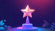 © Thiago - A spotlight on a starshaped award, illustrating the pinnacle of professional recognition and success. starshade. illustration. Starshade. Illustration