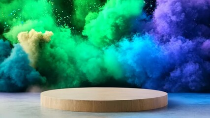 Wall Mural - 3d podium with a modern abstract background for product display showcase