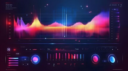 Neon Audio Spectrum Visualizer Interface Design