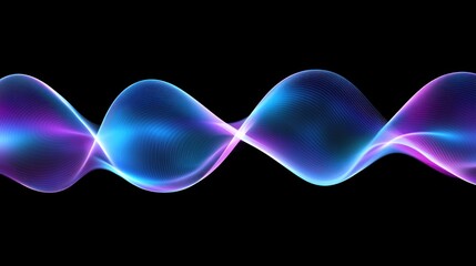 Wall Mural - abstract glowing blue and purple wave.