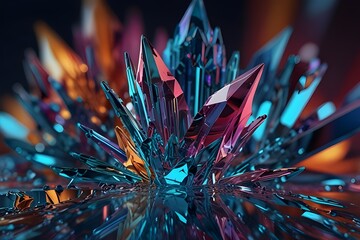 Wall Mural - abstract background of crystal refractions Generative AI