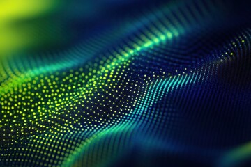 Wall Mural - Abstract green and blue digital wave.