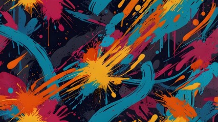 Sticker - Hand drawn cartoon abstract artistic graffiti background illustration Generative AI