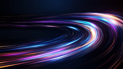 Wall Mural - abstract light trails: dynamic swirl of vibrant colors, glowing streaks against dark background. per