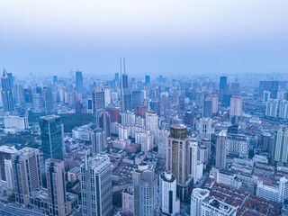  Aerial view of the Bund in Shanghai