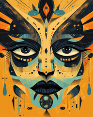 Tribal Geometric surrealist illustration