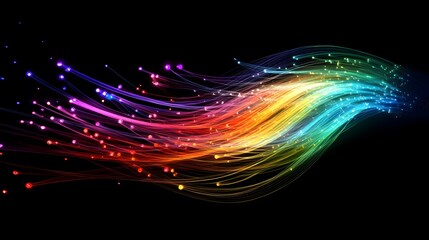 Wall Mural - rainbow light trails abstract art design
