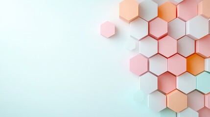 Wall Mural - a colorful hexagonal pattern with a white background