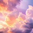 Vibrant sunset cloudscape with pastel hues.