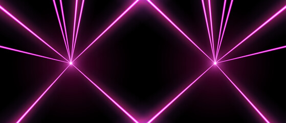 Wall Mural - laser rays or beams, glowing neon lines, bright futuristic background. concert or nightclub spotligh
