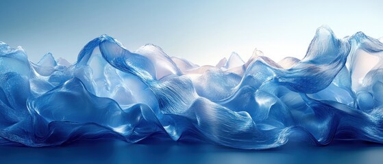 Abstract Background for Technology Industry with Blue Geometric Shapes and Soft Lighting