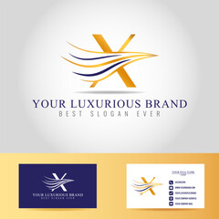 Wall Mural - Luxurious branding kit template with initial letter X logo design